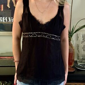 Tahari Black Silk Dress Tank, size Medium